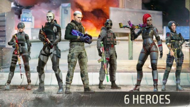 Tham gia trận chiến khốc liệt cùng 6 anh hùng, mỗi người sở hữu những khả năng đặc biệt khác nhau