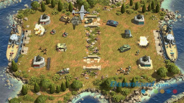 Tham gia vào các trận chiến kinh điển trong game chiến thuật miễn phí Battle Islands: Commanders cho máy tính