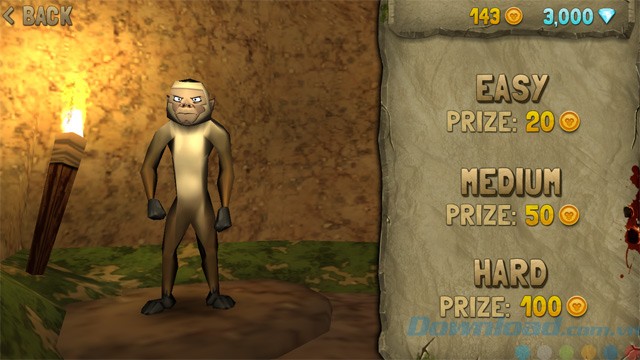 Các mức độ khó trong game Battle Monkeys