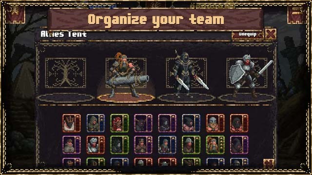 Hình thành team tối đa 4 nhân vật để bắt đầu cuộc thám hiểm hầm ngục trong Battle Souls