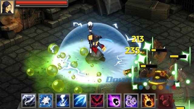 Giao diện chơi trong game Battleheart Legacy trên Android
