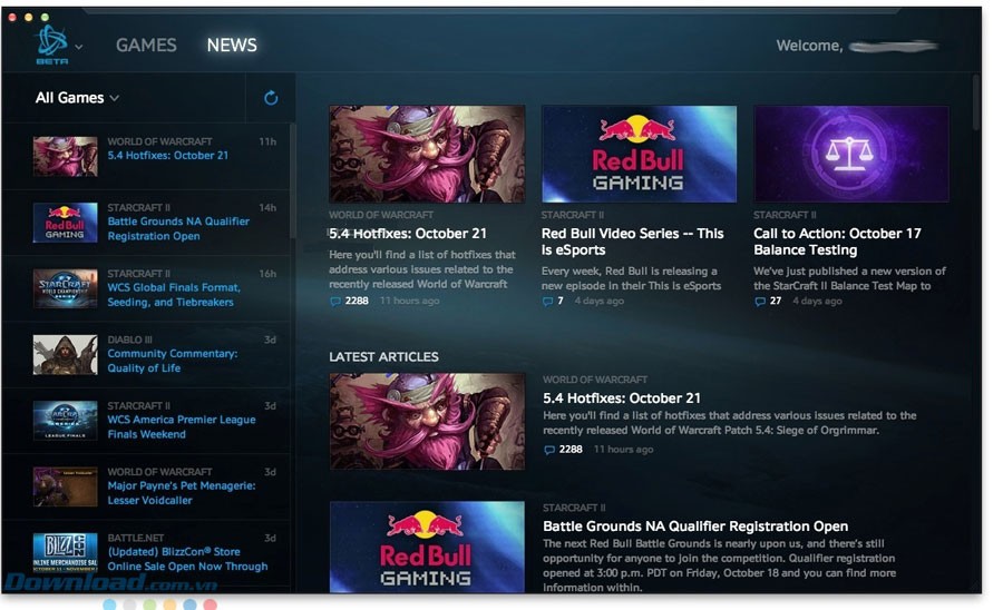 Quản lý game của Blizzard Entertainment