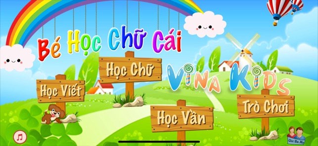 Giao diện Bé Học Chữ Cái