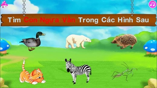Tìm con vật trong Bé Vui Học