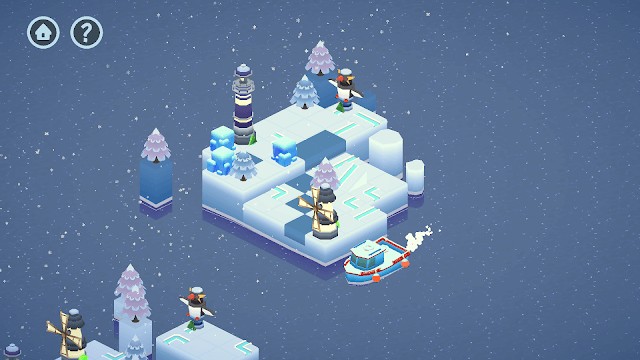 Xoay xác ô để tạo ra mạch năng lượng kết nối cối xay gió với ngọn hải đăng trong game Beacon Light Bay