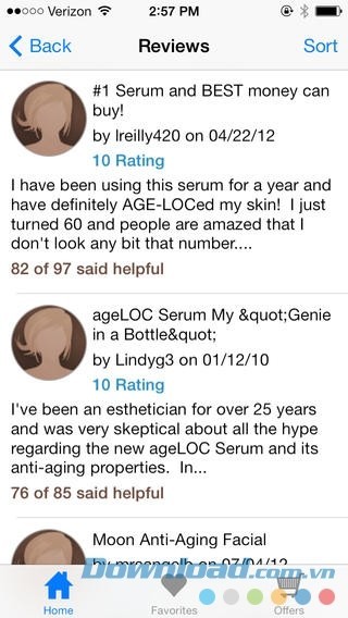 Đánh giá về sản phẩm chống lão hóa trên Beauty Product Reviews cho iOS