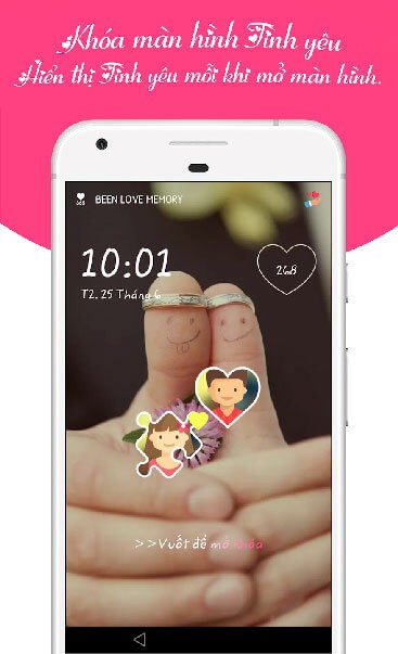 Hiển thị tình yêu mỗi khi mở khóa