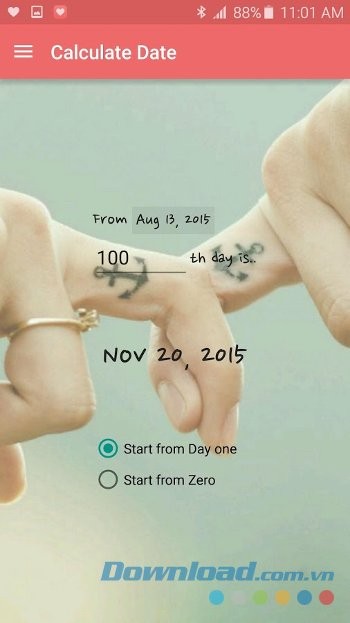 Been Together với tính năng đếm ngày kỷ niệm