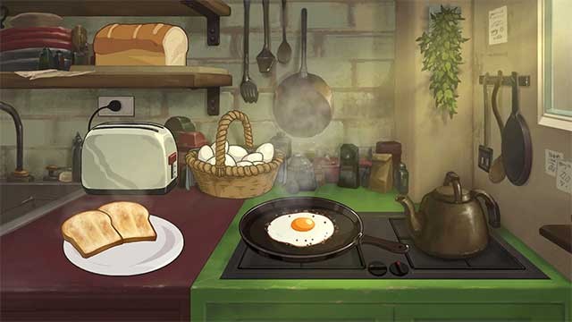 Uống cà phê và ăn sáng để lấy sức làm việc