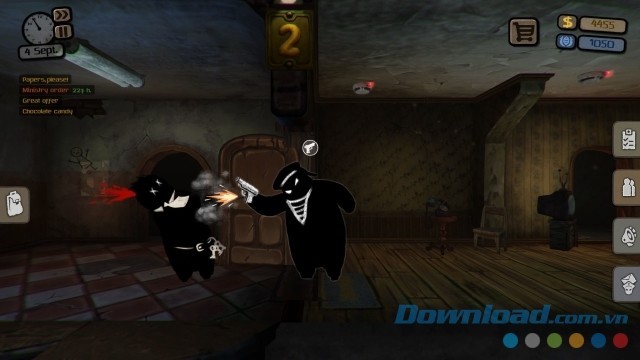 Sử dụng biện pháp cứng rắn trong game chiến thuật phiêu lưu Beholder cho máy tính, Mac và Linux