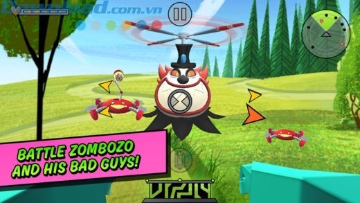 Chiến đấu với gã hề Zombozo và các robot của hắn