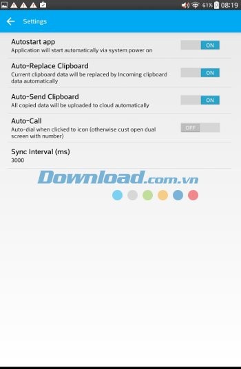 Các cài đặt chính của BethClip