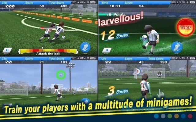 Đào tạo cầu thủ thông qua các mini game thú vị