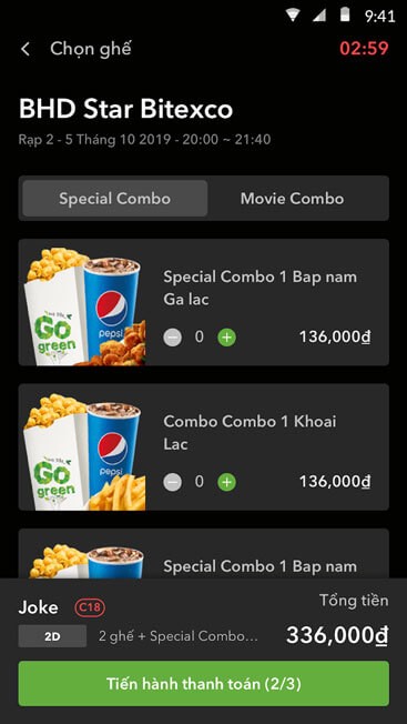 Nhiều combo ưu đãi