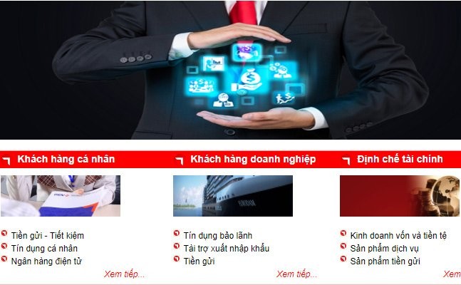 Trang chủ của BIDV