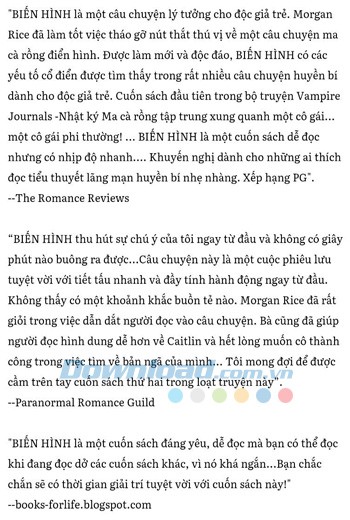 Giao diện đọc tiểu thuyết Biến hình