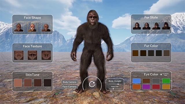 Tùy chỉnh và phát triển quái vật chân lớn trong khi chơi Bigfoot Life game