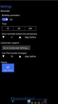 Các lựa chọn cài đặt