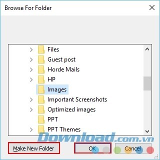 Chọn thư mục ảnh để tiến hành chuyển đổi