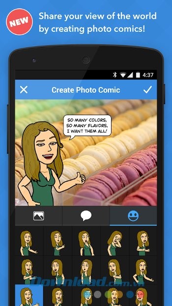 Tính năng chia sẻ trên Bitstrips