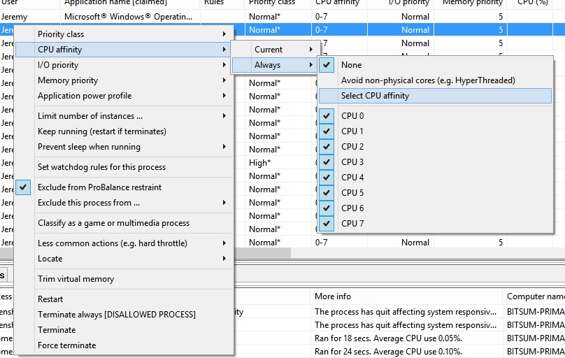 Bitsum Process Lasso Pro phù hợp với cả dân chuyên và nghiệp dư