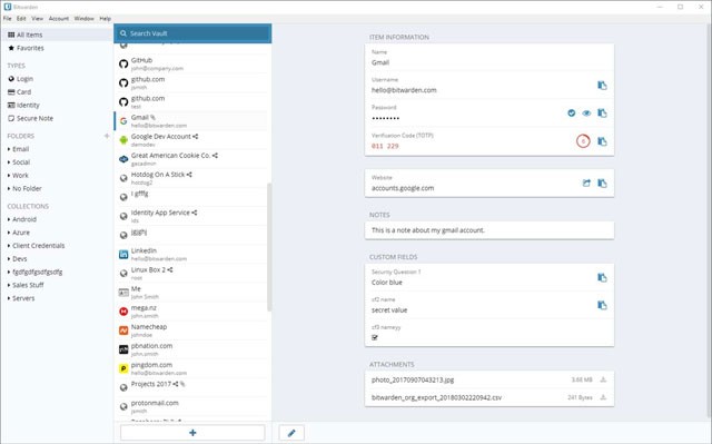 Giao diện Bitwarden