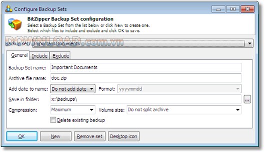 BitZipper 2010 dễ dàng sao lưu