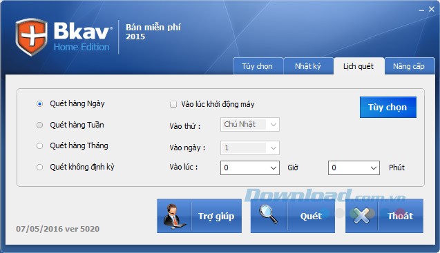 Bkav Home hỗ trợ lên lịch quét virus