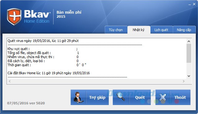 Nhật ký quét virus