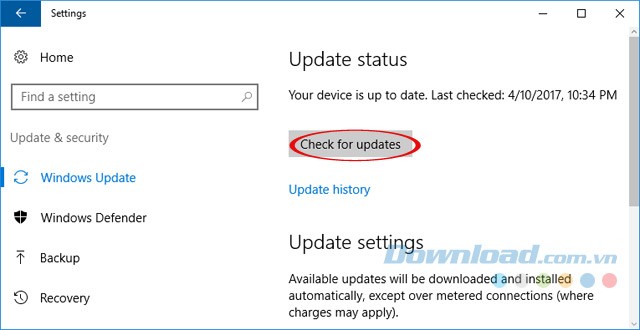 Kiểm tra cập nhật