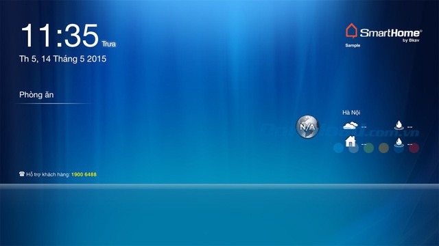 Giao diện chính của ứng dụng Bkav SmartHome