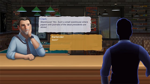 Trò chuyện với những vị khách trong khi chơi Black Dog Bar game