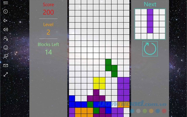Giao diện game xếp gạch Blocks