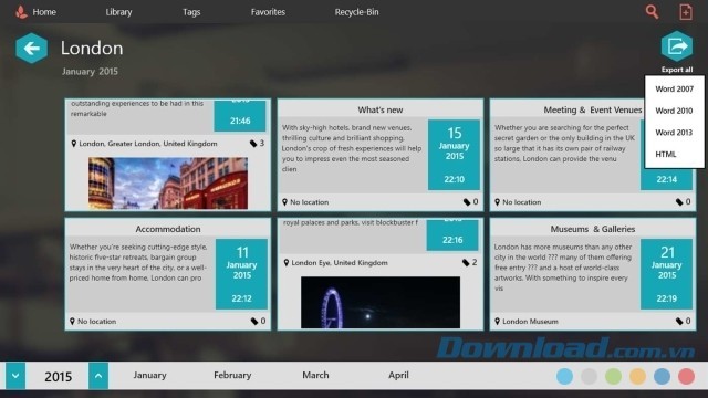Xuất nhật ký dễ dàng ra định dạng MS Word và HTML cùng Bloom Diary cho Windows