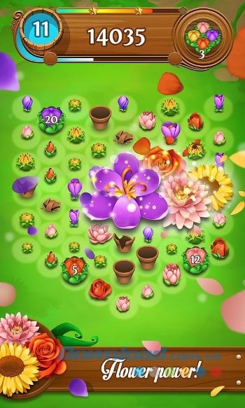 Hiệu ứng hoa nở thú vị trong Blossom Blast Saga