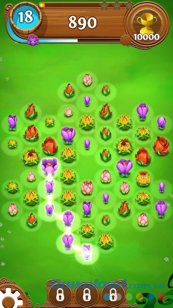 Mục tiêu là kết nối các bông hoa liền kề