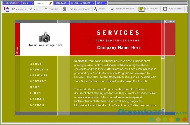 60 mẫu template flash trên Blueframe Web