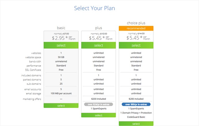 Bluehost cung cấp các gói dịch vụ lưu trữ web đa dạng