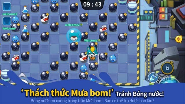 Tránh bóng nước rơi xuống trong trận Mưa bom