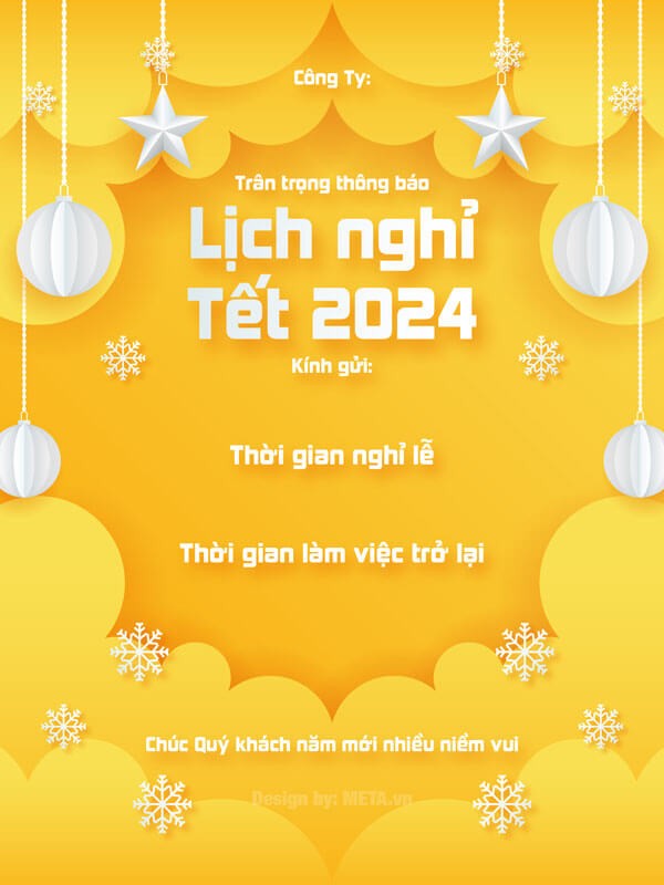 Tải ảnh thông báo nghỉ Tết Âm lịch 2024