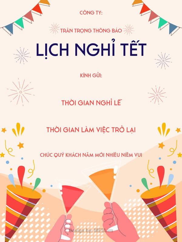 Ảnh thông báo nghỉ Tết Âm 2024 (dọc)