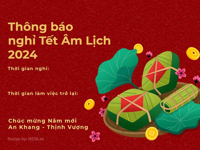Mẫu thông báo nghỉ Tết Âm Lịch năm Giáp Thìn