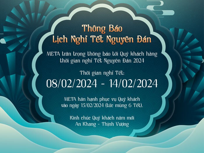 Mẫu thông báo nghỉ Tết Nguyên Đán 2024 sang trọng