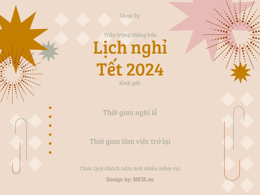 Mẫu banner thông báo nghỉ Tết 2024
