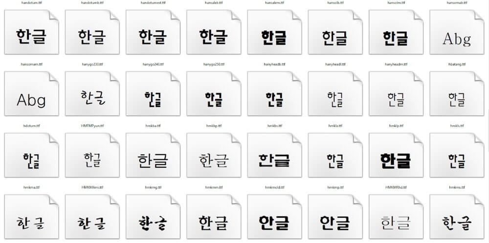 Bộ Font chữ tiếng Hàn ấn tượng