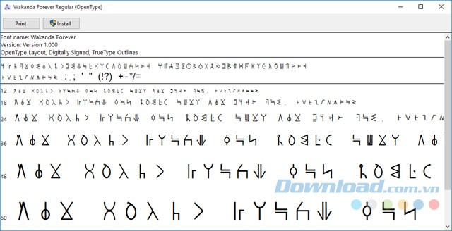 Bộ font Wakanda Forever