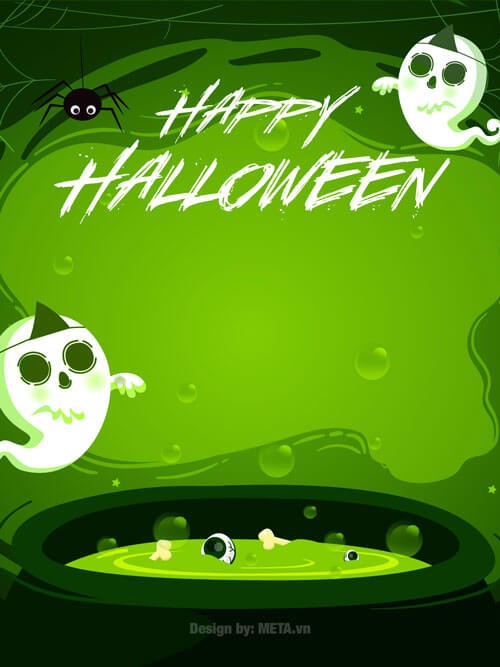 Mẫu thiệp mừng Halloween phong cách hài hước