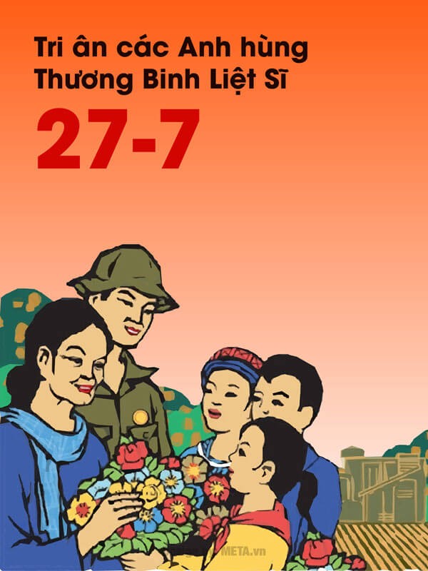 Mẫu thiệp mừng, tri ân ngày 27/7