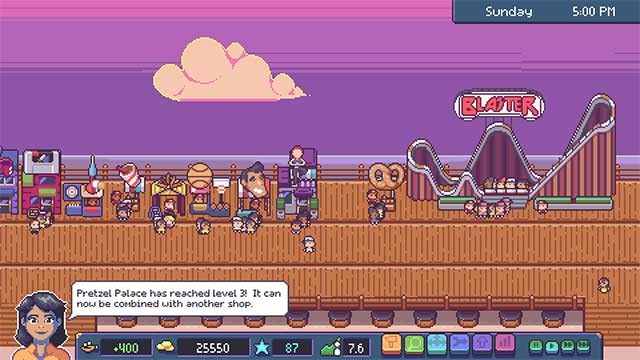 Boardwalk Builders là game mô phỏng xây dựng đồ họa Pixel dễ thương