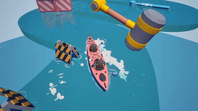 Đua thuyền, vượt chướng ngại vật, đánh boss và tìm kho báu trong game Boat Together